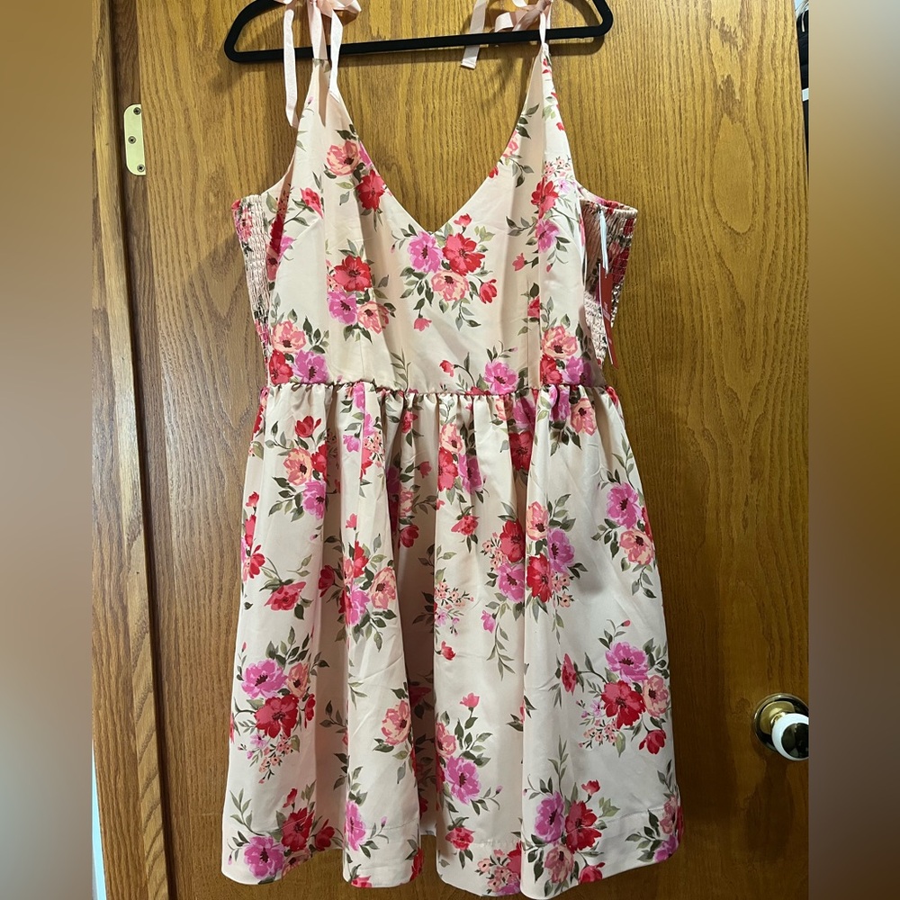 Old Navy Pink Floral Dress XXL